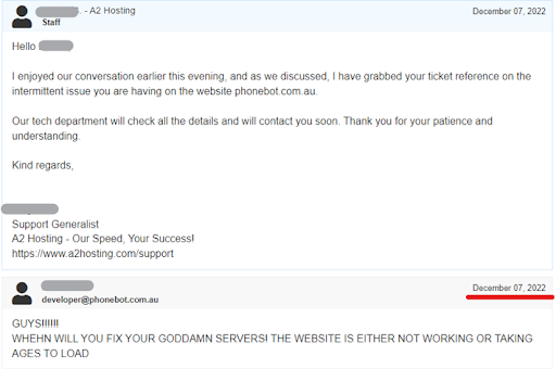 A2 hosting confessed that the problem was with their server